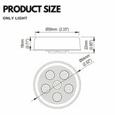 2.5/2-1/2" Round 6 LED Red/Amber Light Truck Trailer Side Marker Clearance Grommet Pigtail Plug Kit